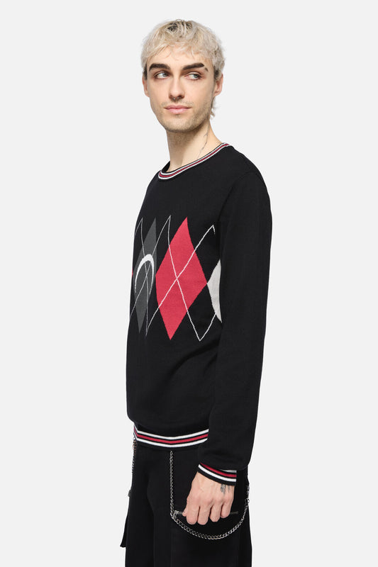 Dangerfield NZ - Argyle Moon Knit - black