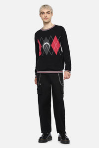 Dangerfield NZ - Argyle Moon Knit - black