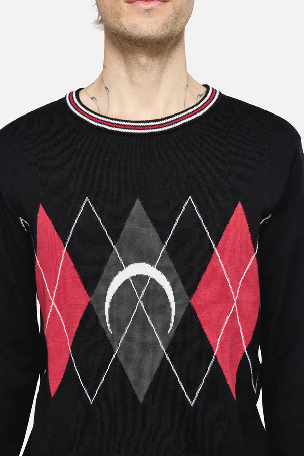 Dangerfield NZ - Argyle Moon Knit - black