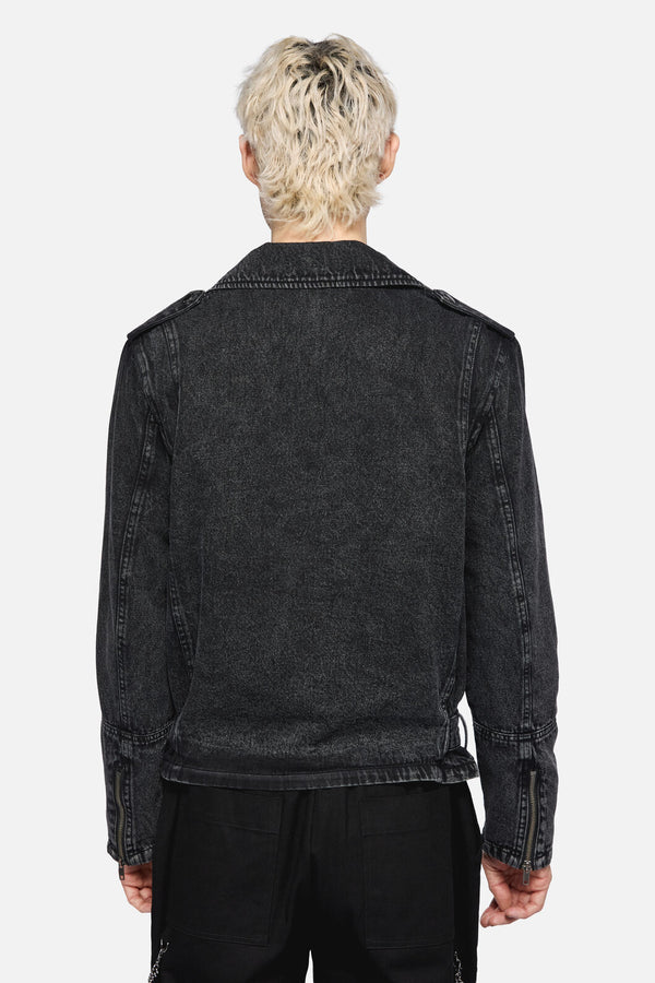 Dangerfield NZ - Punk Denim Moto Jacket - black