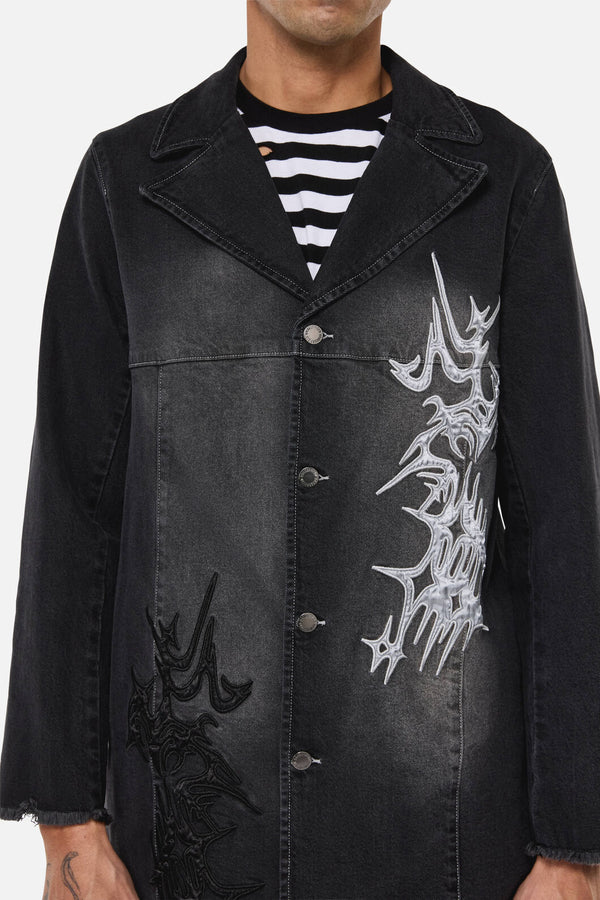 Dangerfield NZ - Y2K Sigil Denim Jacket - black
