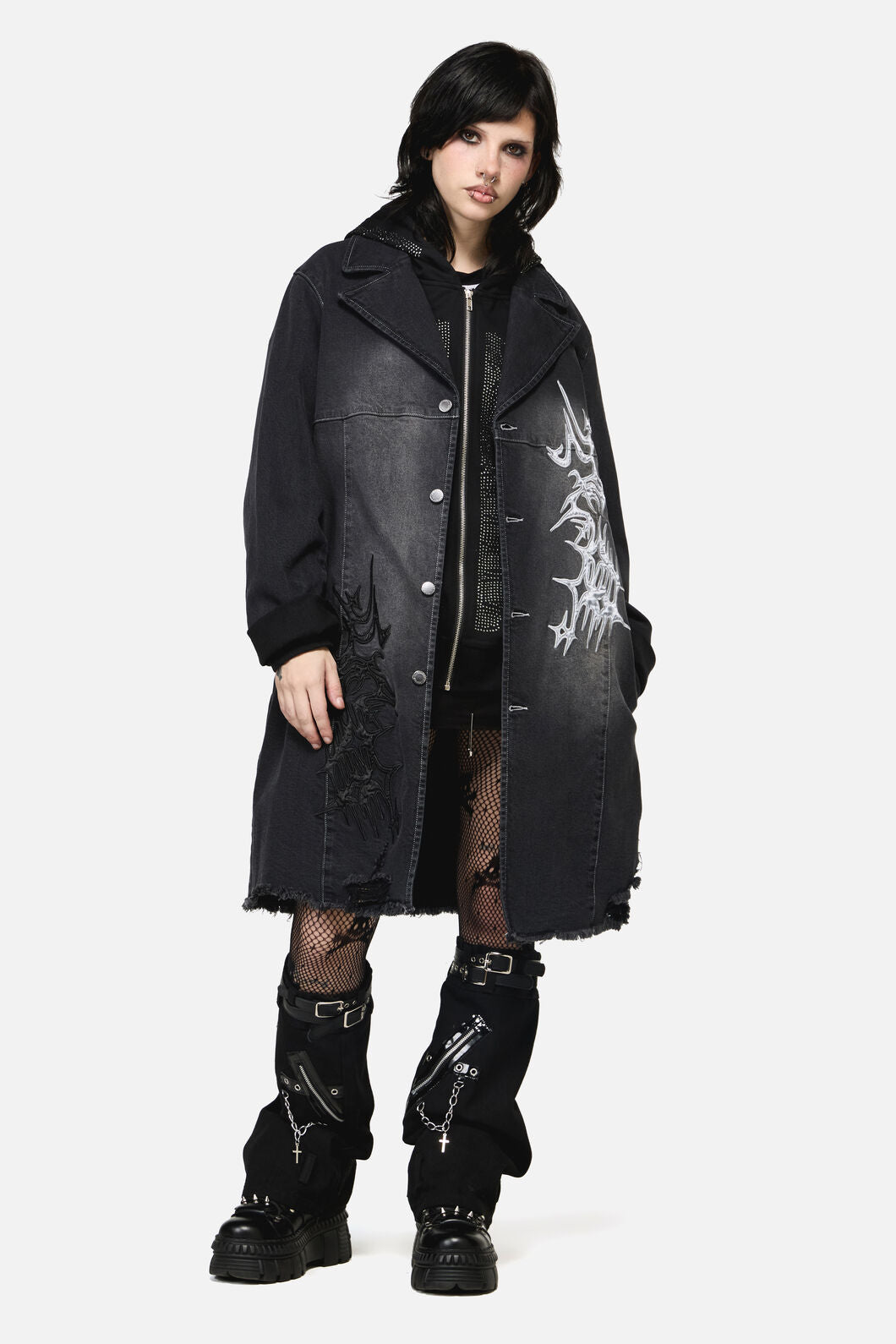 Dangerfield NZ - Y2K Sigil Denim Jacket - black