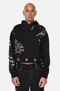 Dangerfield NZ - Y2K Sigil Eyelet Hoodie - black
