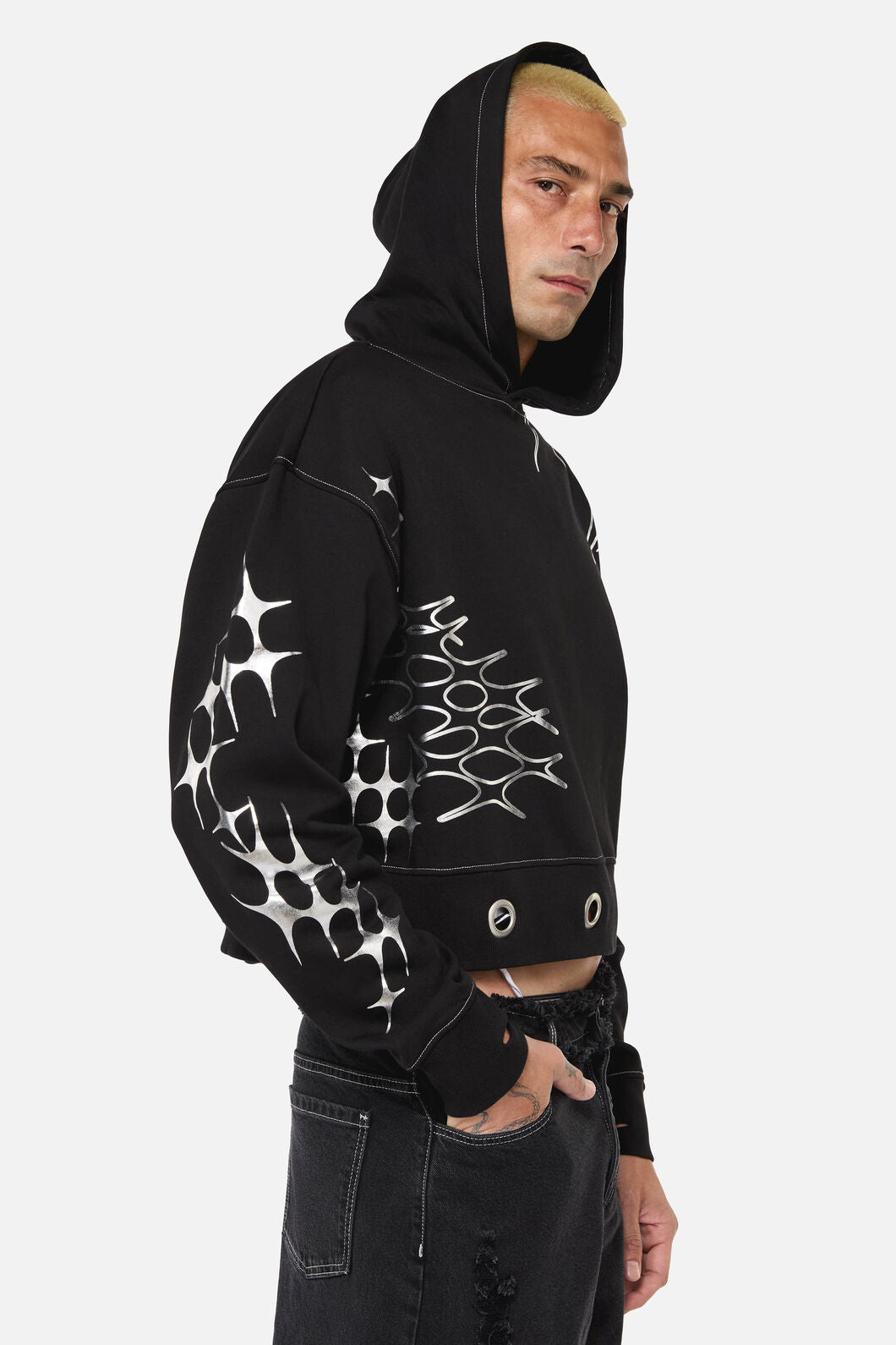 Dangerfield NZ - Y2K Sigil Eyelet Hoodie - black