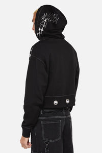 Dangerfield NZ - Y2K Sigil Eyelet Hoodie - black