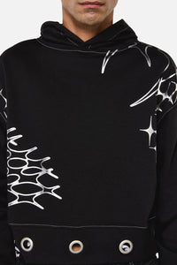 Dangerfield NZ - Y2K Sigil Eyelet Hoodie - black