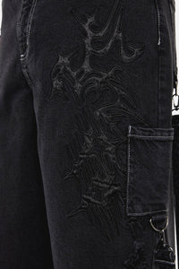 Dangerfield NZ - Y2K Sigil Wide Leg Jeans - black
