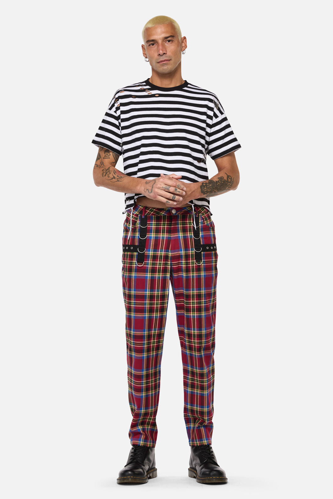 Dangerfield NZ - Crowned Tartan Pant - red