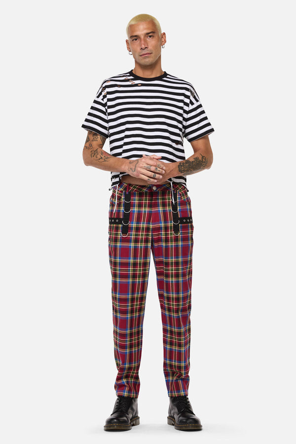 Dangerfield NZ - Crowned Tartan Pant - red