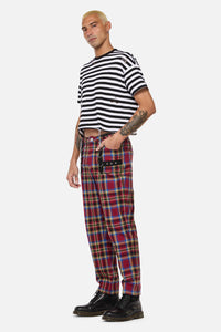 Dangerfield NZ - Crowned Tartan Pant - red