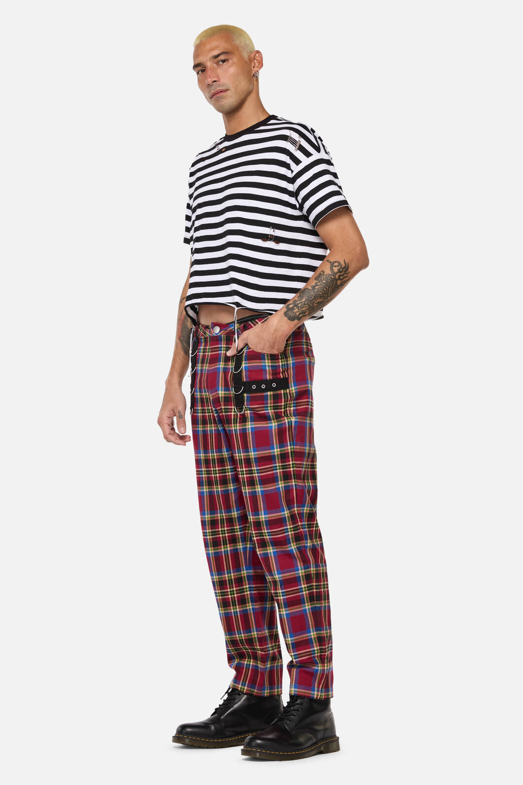 Dangerfield NZ - Crowned Tartan Pant - red