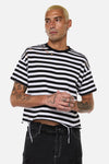 Dangerfield NZ - Sigil Goth StripeDistressedTee - black-white