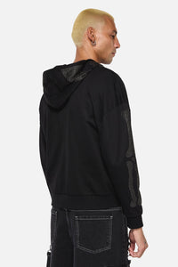 Dangerfield NZ - Skele Diamonte Zipper Hoodie - black