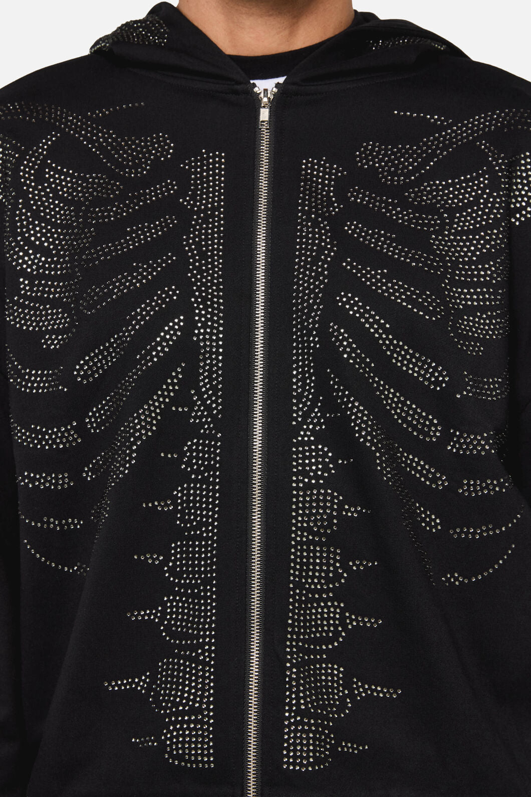 Dangerfield NZ - Skele Diamonte Zipper Hoodie - black