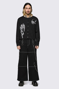 Dangerfield NZ - Archangel Print Jersey Cardi - black