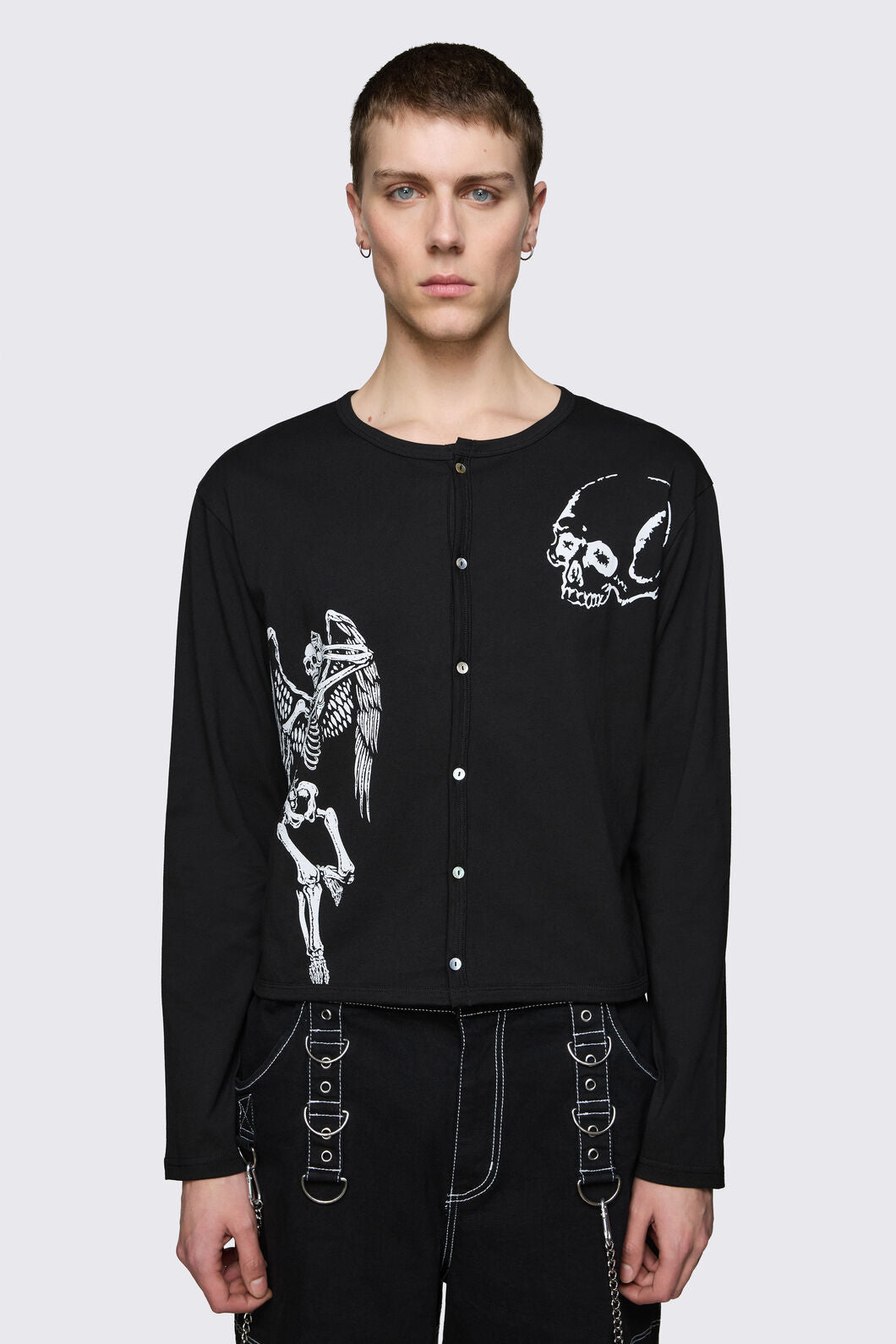 Dangerfield NZ - Archangel Print Jersey Cardi - black