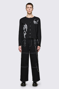 Dangerfield NZ - Archangel Print Jersey Cardi - black