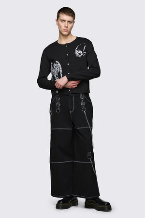 Dangerfield NZ - Archangel Print Jersey Cardi - black