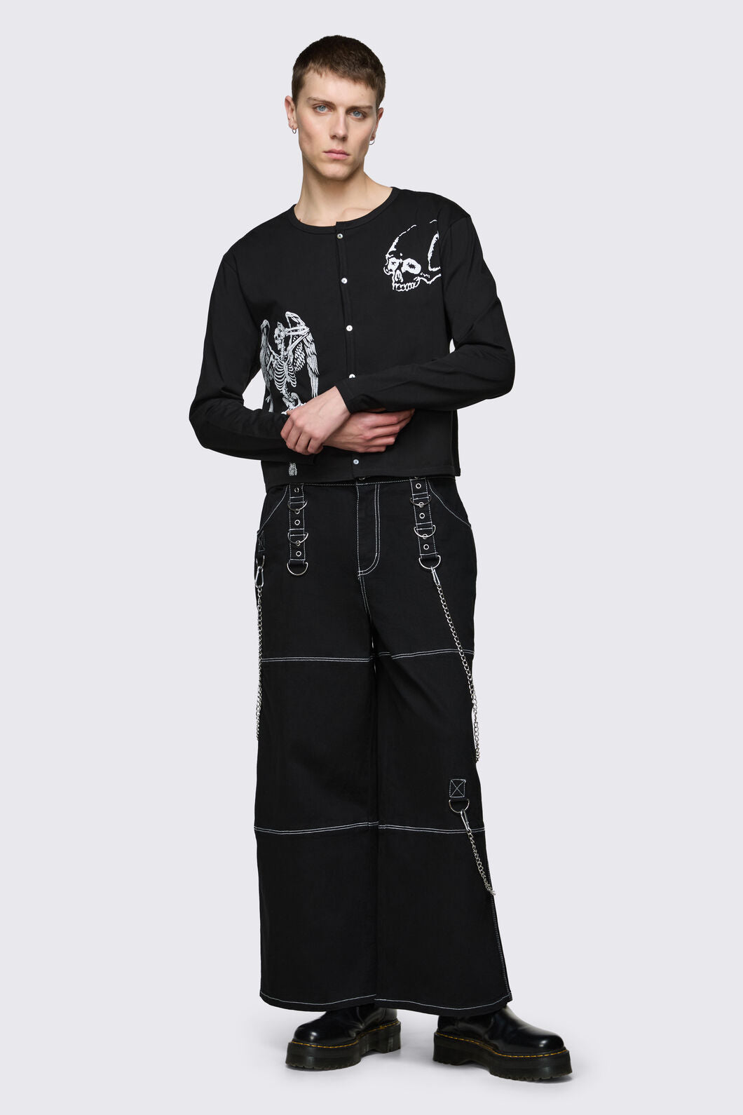 Dangerfield NZ - Archangel Print Jersey Cardi - black