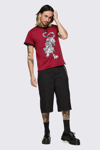 Dangerfield NZ - Big Cat Retro Ringer Tee - red