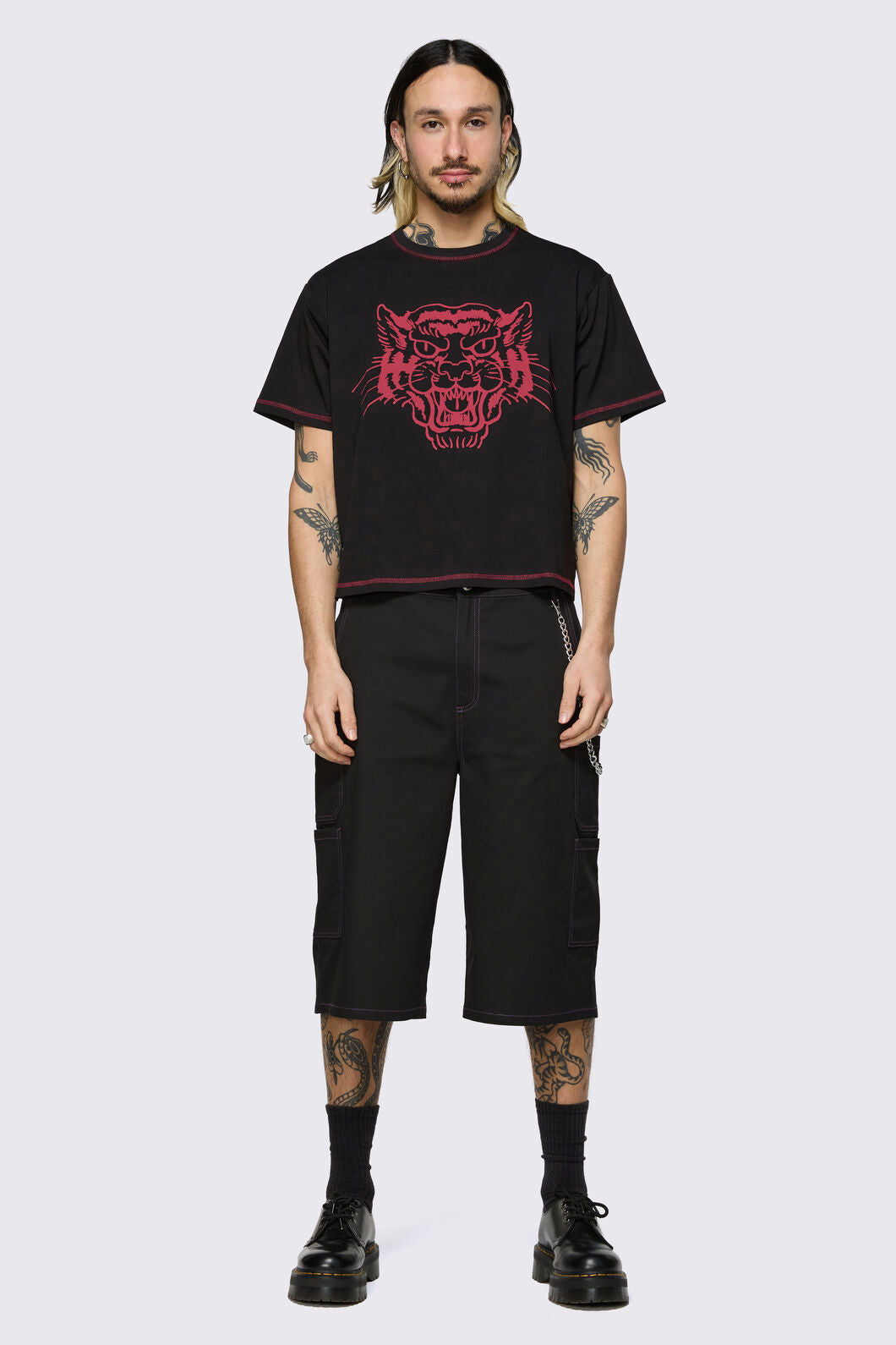 Dangerfield NZ - Big Cat Crop Tee - black