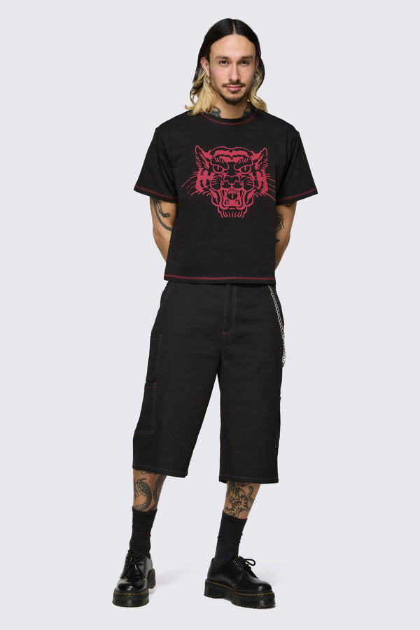 Dangerfield NZ - Big Cat Crop Tee - black