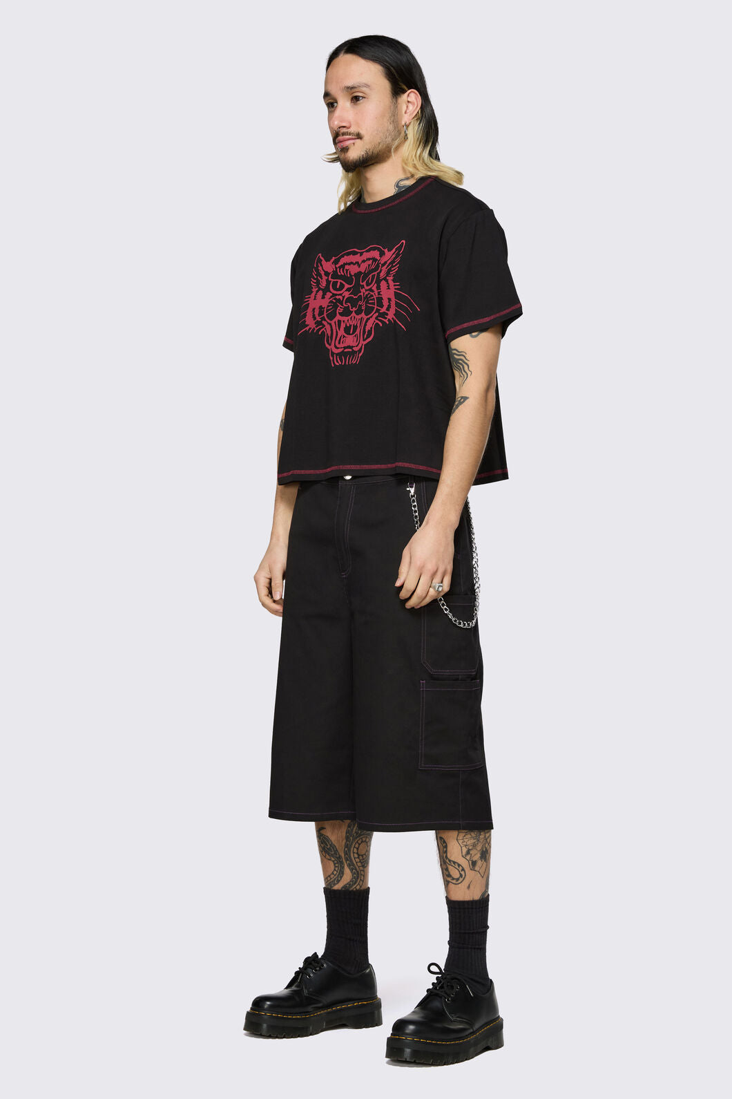 Dangerfield NZ - Big Cat Crop Tee - black