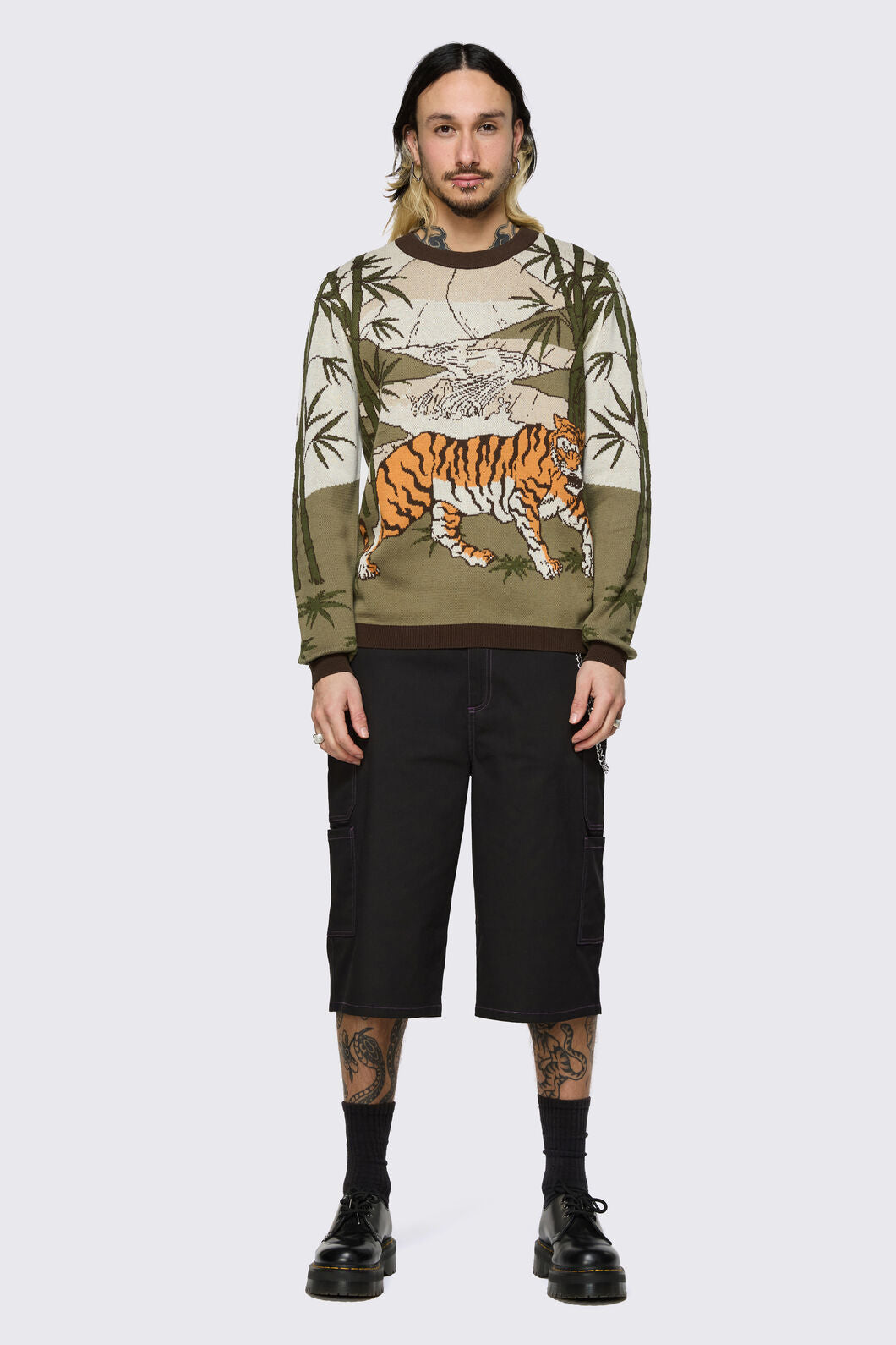 Dangerfield NZ - Big Cat Scene Knit - multi