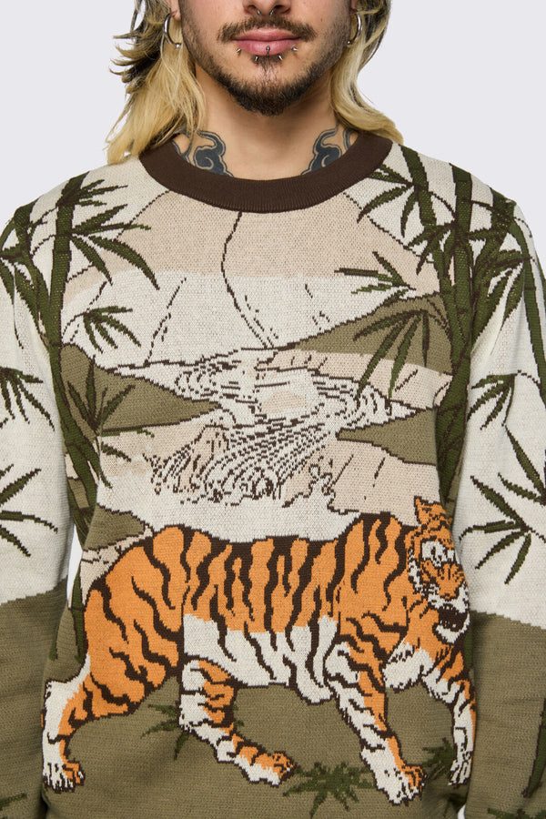 Dangerfield NZ - Big Cat Scene Knit - multi