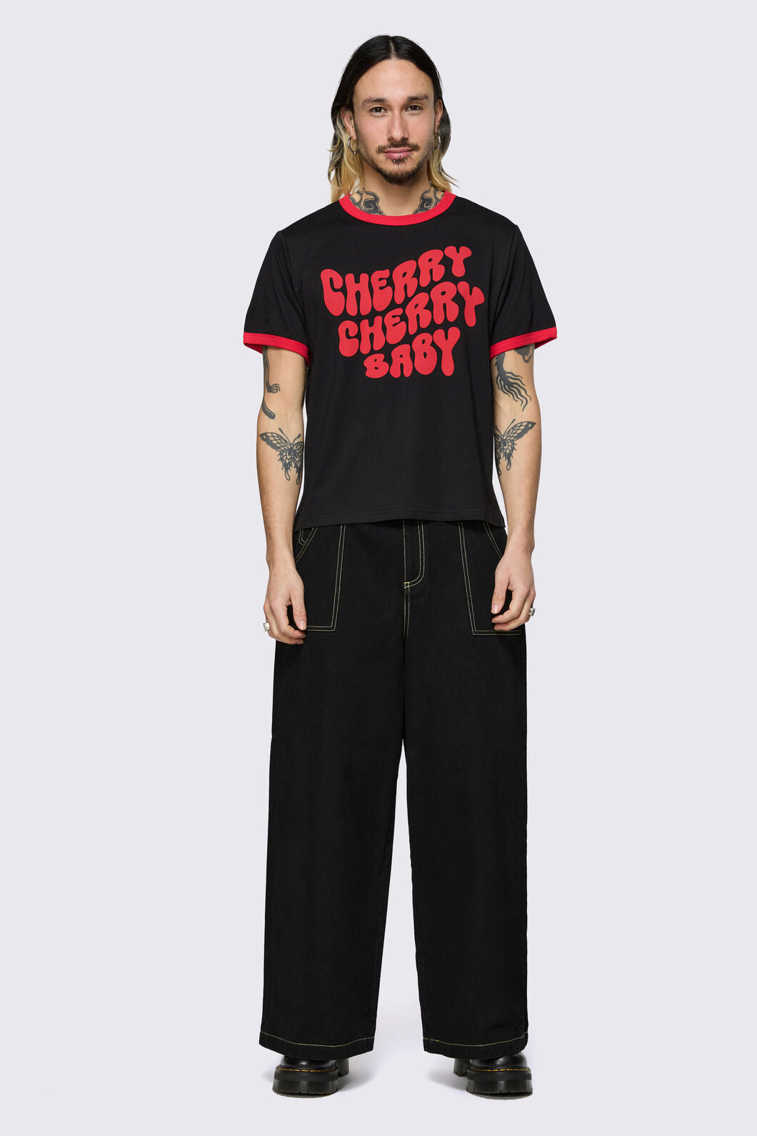 Dangerfield NZ - Cherry Cherry Tee - black