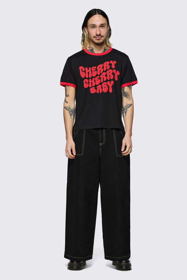 Dangerfield NZ - Cherry Cherry Tee - black
