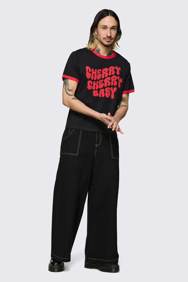 Dangerfield NZ - Cherry Cherry Tee - black