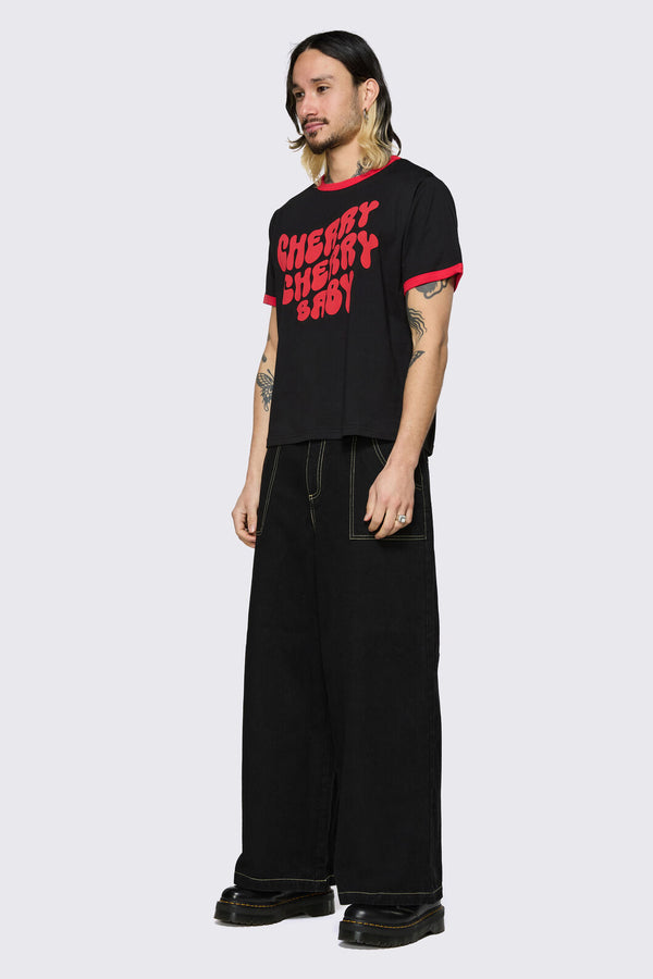 Dangerfield NZ - Cherry Cherry Tee - black