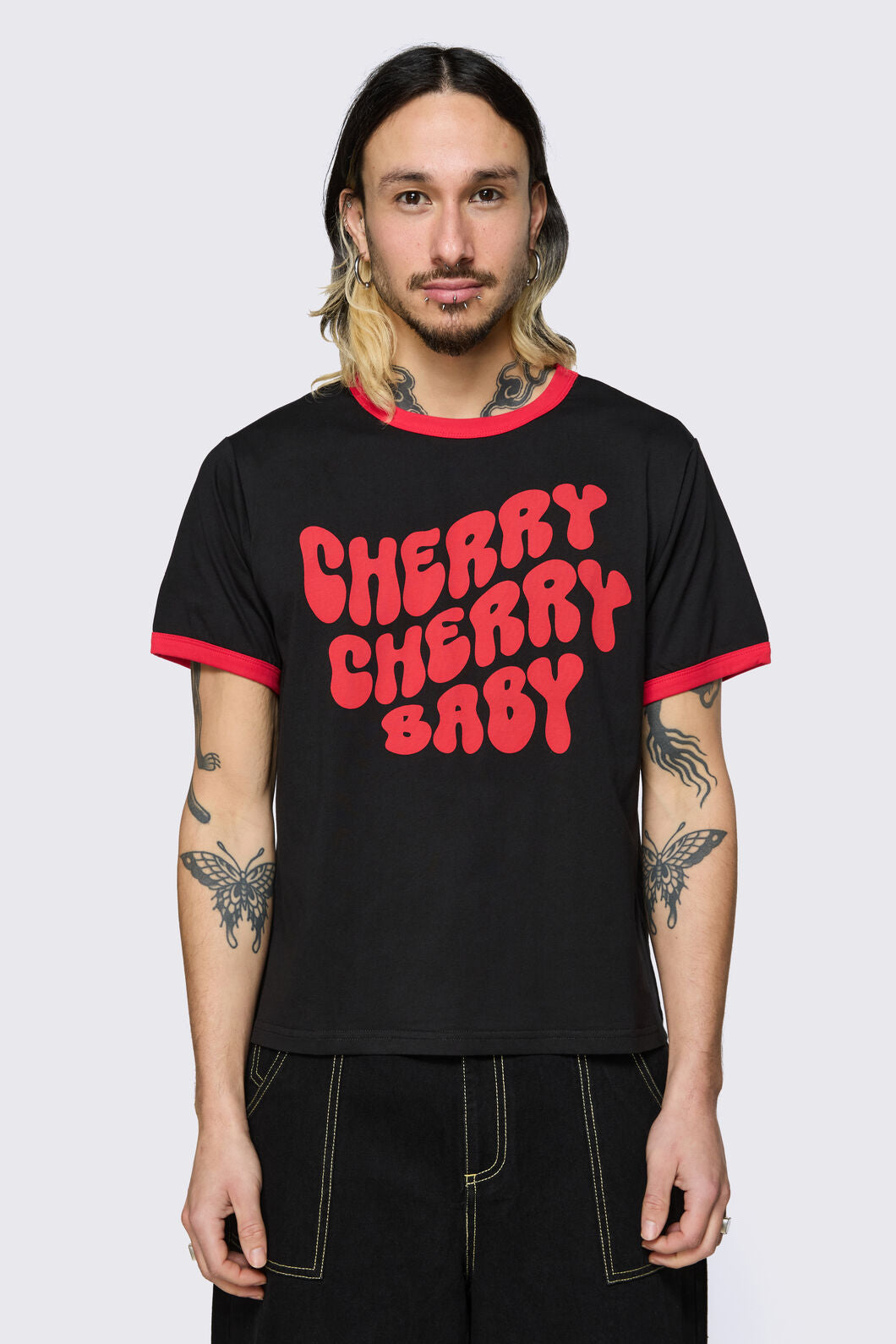 Dangerfield NZ - Cherry Cherry Tee - black