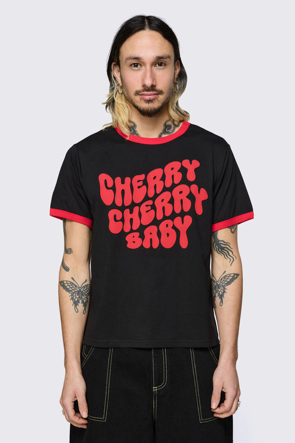 Dangerfield NZ - Cherry Cherry Tee - black
