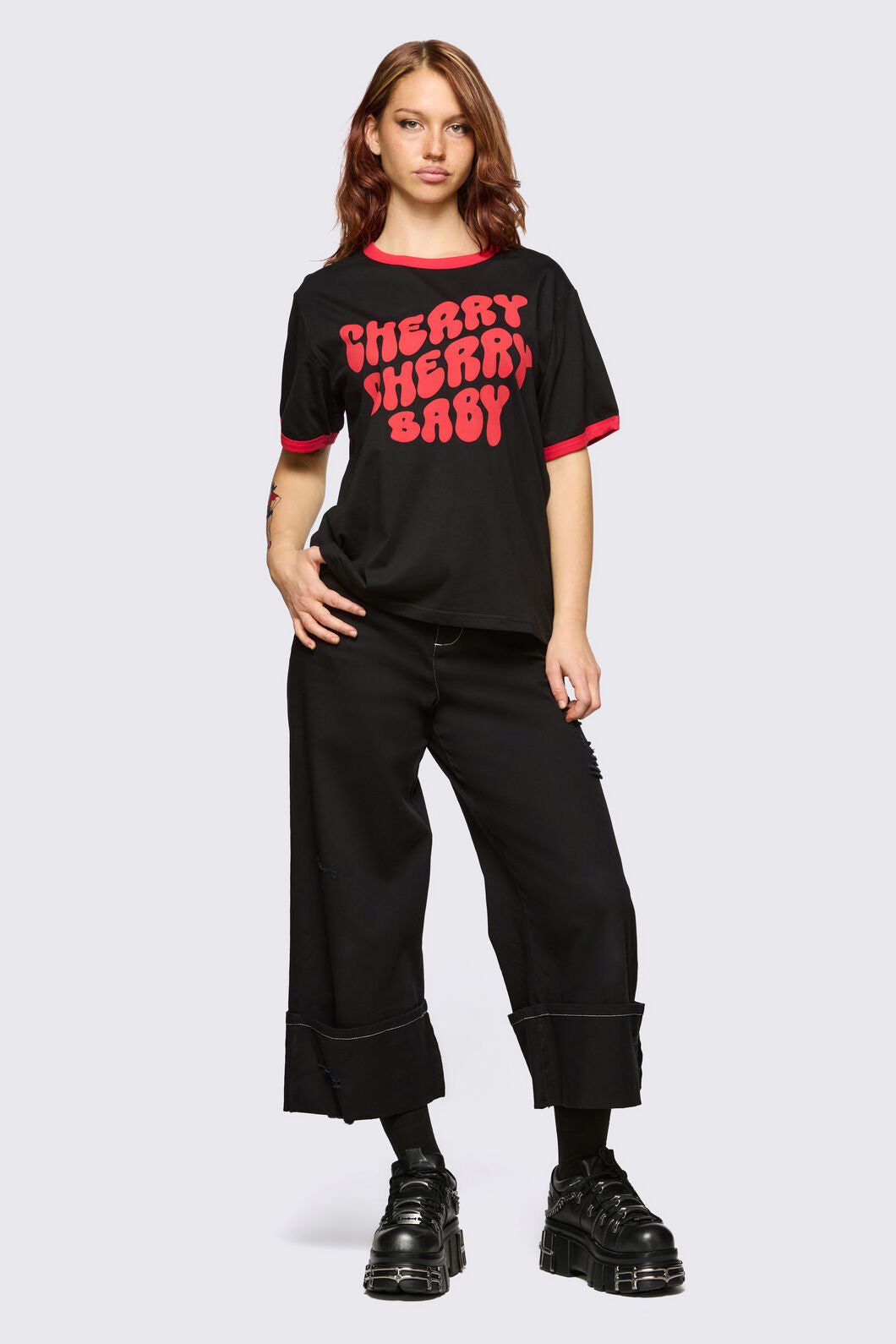 Dangerfield NZ - Cherry Cherry Tee - black