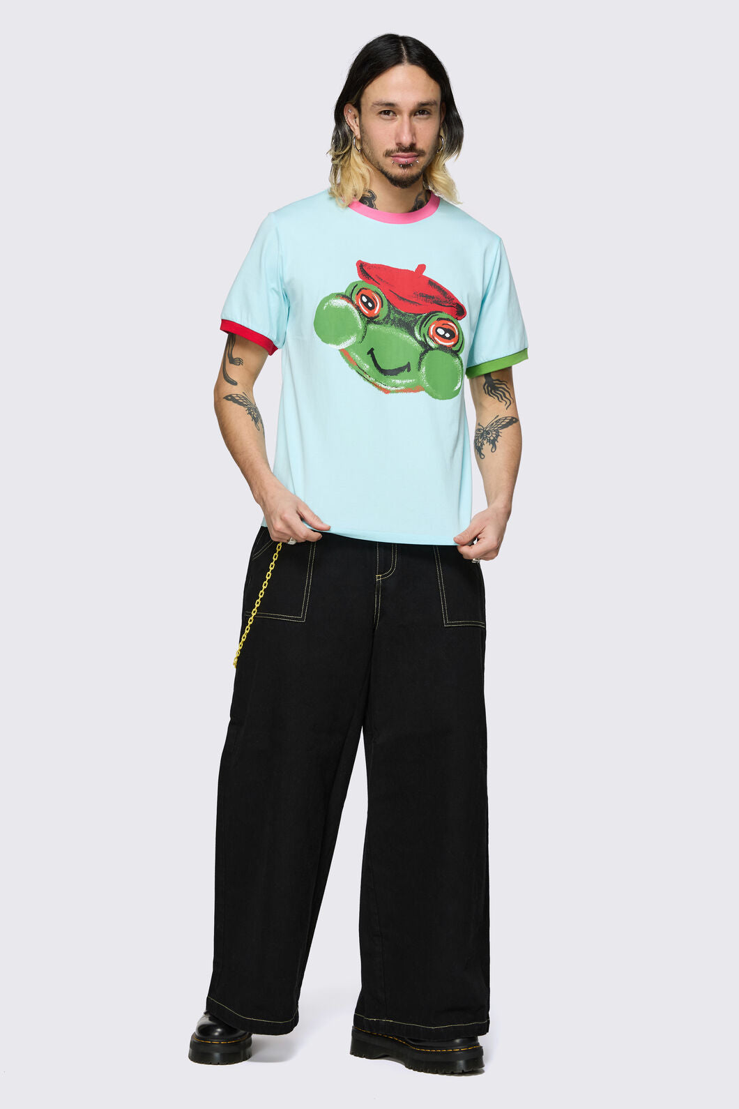 Dangerfield NZ - Colourblock Frog Tee - blue