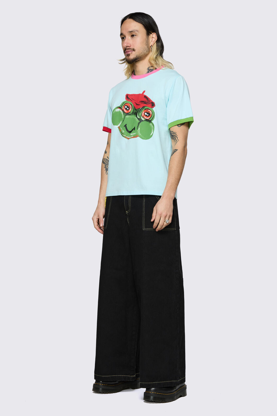 Dangerfield NZ - Colourblock Frog Tee - blue