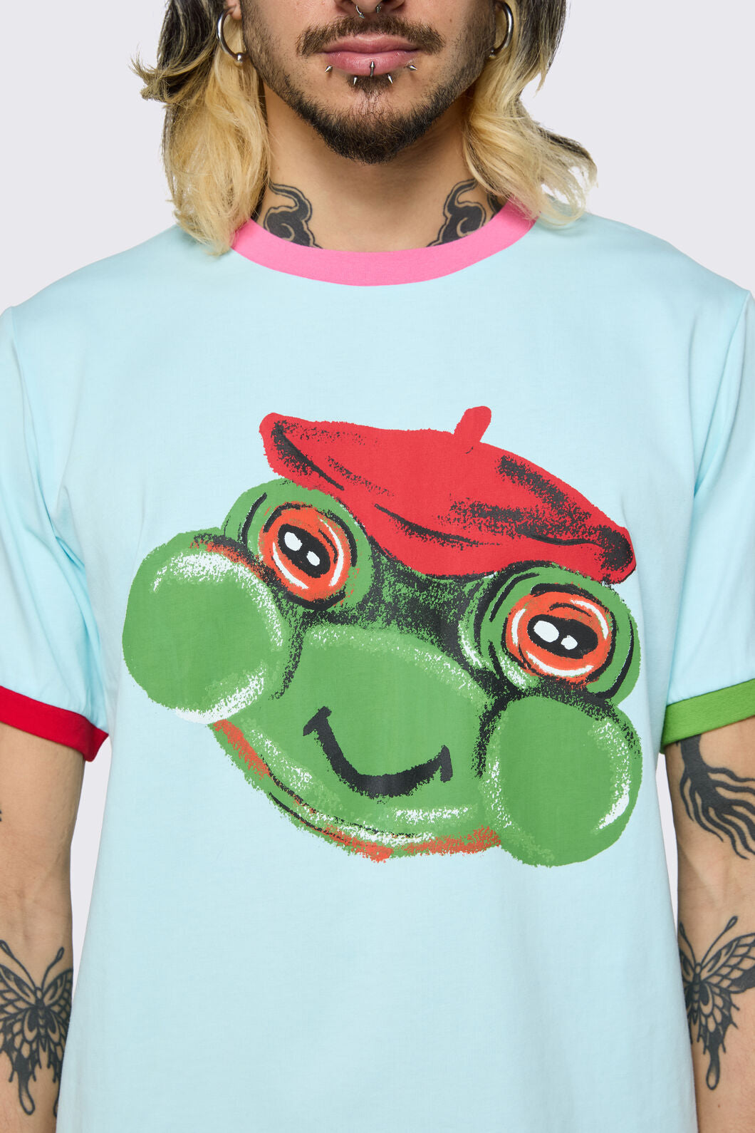 Dangerfield NZ - Colourblock Frog Tee - blue
