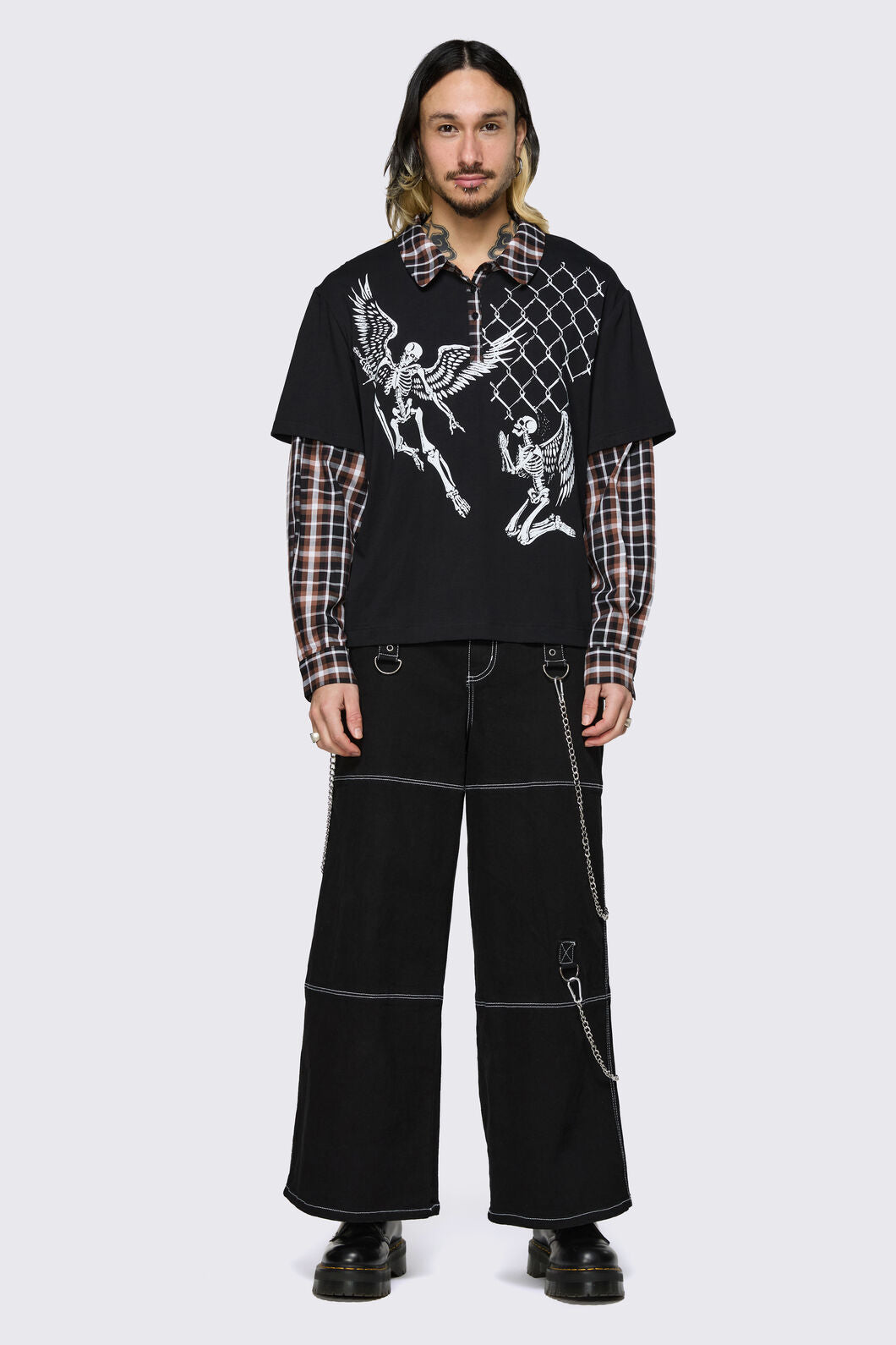 Dangerfield NZ - Archangel Polo Long Sleeve Top - black-brown