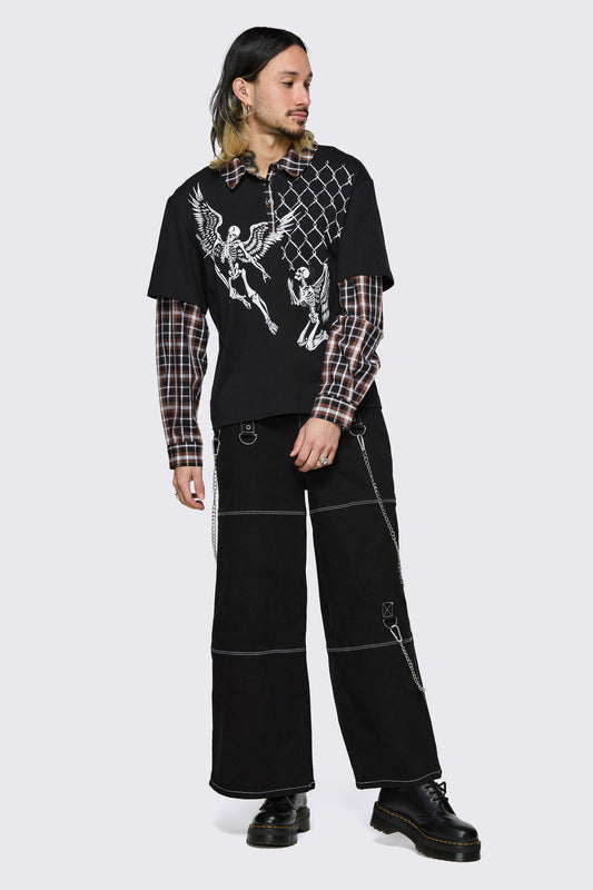 Dangerfield NZ - Archangel Polo Long Sleeve Top - black-brown