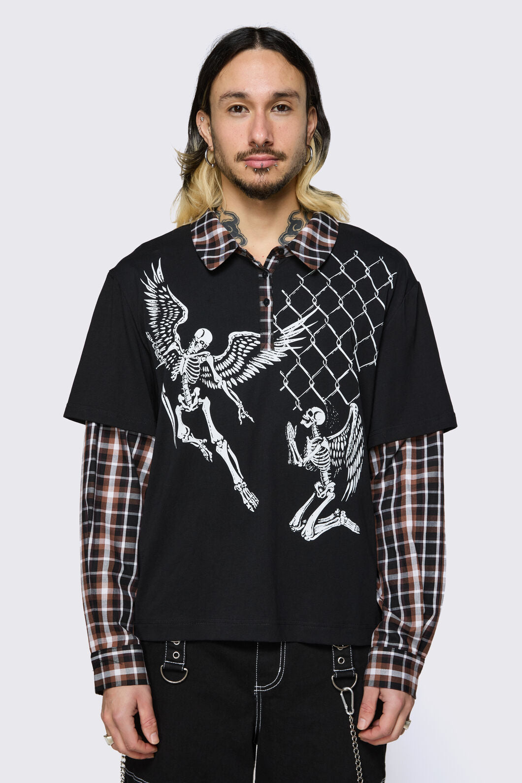 Dangerfield NZ - Archangel Polo Long Sleeve Top - black-brown