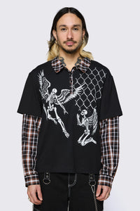 Dangerfield NZ - Archangel Polo Long Sleeve Top - black-brown