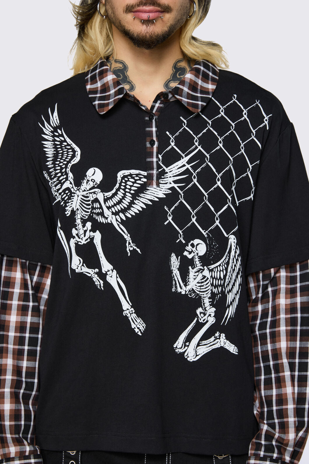Dangerfield NZ - Archangel Polo Long Sleeve Top - black-brown