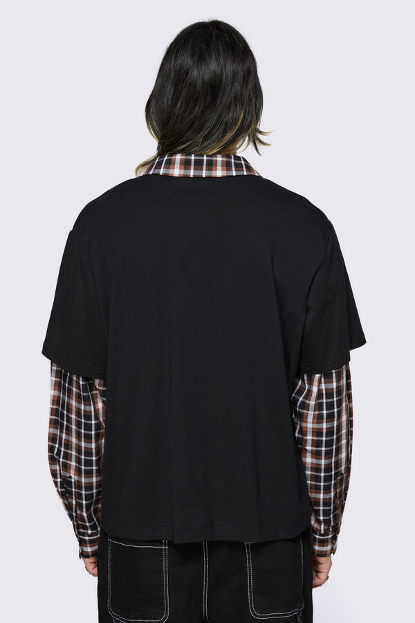 Dangerfield NZ - Archangel Polo Long Sleeve Top - black-brown