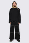 Dangerfield NZ - Goth Slit O-Ring Knit - black