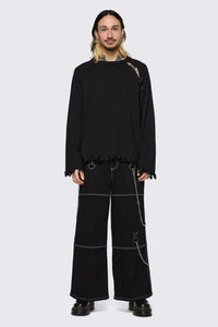 Dangerfield NZ - Goth Slit O-Ring Knit - black