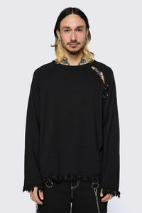 Dangerfield NZ - Goth Slit O-Ring Knit - black