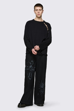 Dangerfield NZ - Goth Slit O-Ring Knit - black