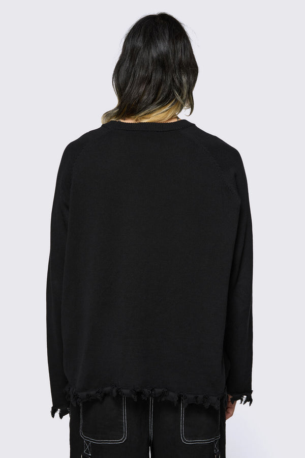 Dangerfield NZ - Goth Slit O-Ring Knit - black